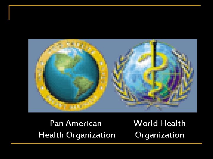 Pan American Health Organization World Health Organization 