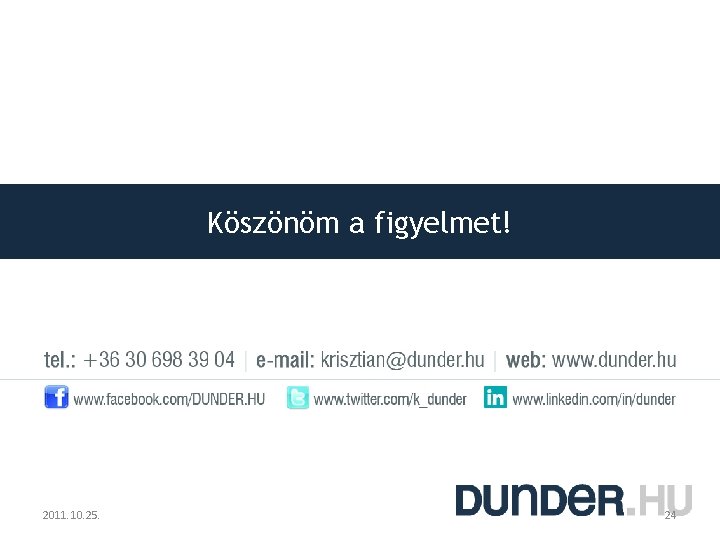Köszönöm a figyelmet! 2011. 10. 25. 24 