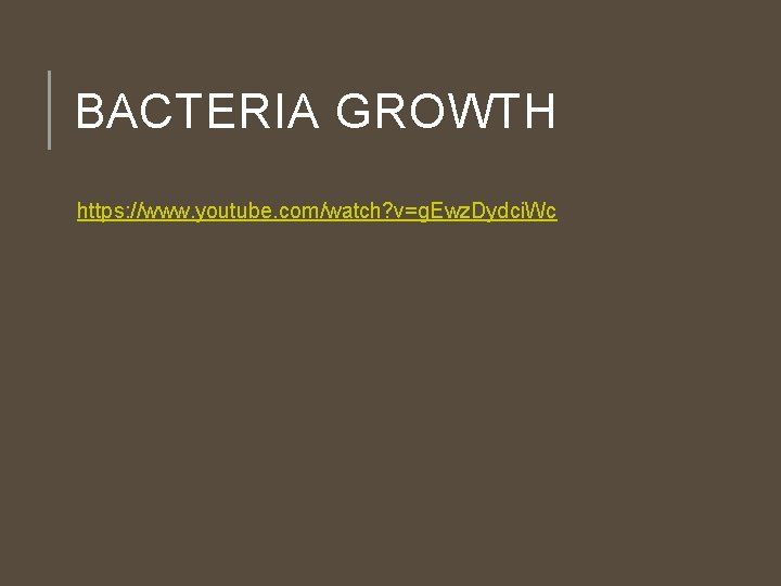 BACTERIA GROWTH https: //www. youtube. com/watch? v=g. Ewz. Dydci. Wc BACTERIA GROWTH https: //www. youtube. com/watch? v=g. Ewz. Dydci. Wc