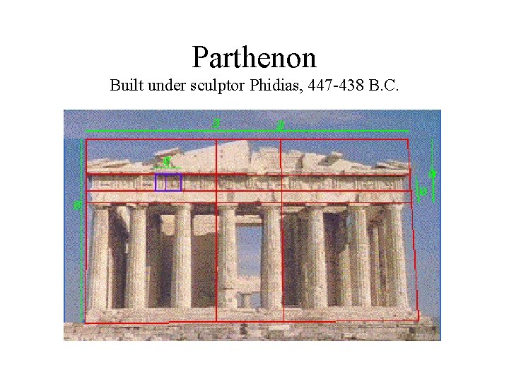 Parthenon Built under sculptor Phidias, 447 -438 B. C. 