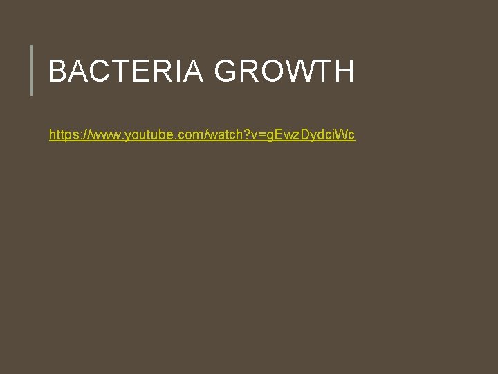 BACTERIA GROWTH https: //www. youtube. com/watch? v=g. Ewz. Dydci. Wc 