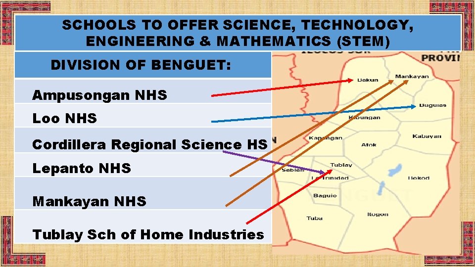 SCHOOLS TO OFFER SCIENCE, TECHNOLOGY, ENGINEERING & MATHEMATICS (STEM) DIVISION OF BENGUET: Ampusongan NHS