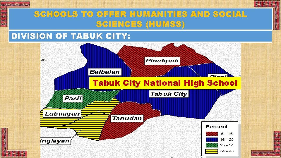 SCHOOLS TO OFFER HUMANITIES AND SOCIAL SCIENCES (HUMSS) DIVISION OF TABUK CITY: Tabuk City