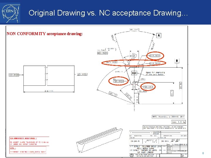 Original Drawing vs. NC acceptance Drawing… NON CONFORMITY acceptance drawing: A. Dallocchio, CERN –