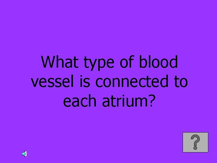 What type of blood vessel is connected to each atrium? 