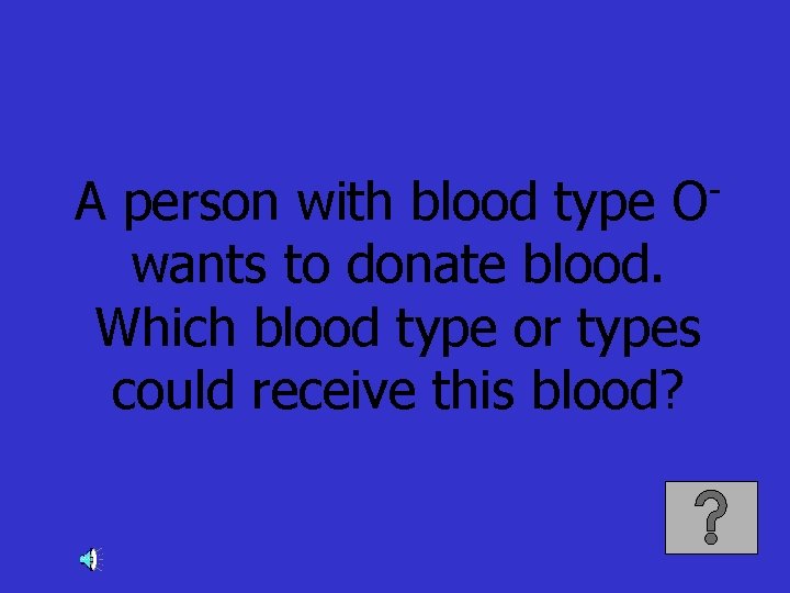 A person with blood type Owants to donate blood. Which blood type or types