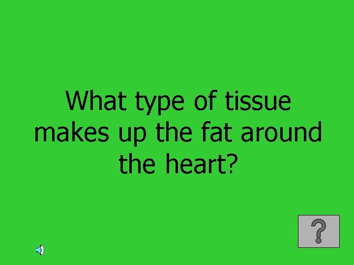 What type of tissue makes up the fat around the heart? 