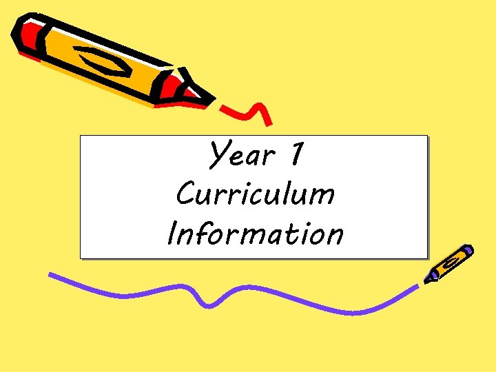 Year 1 Curriculum Information 