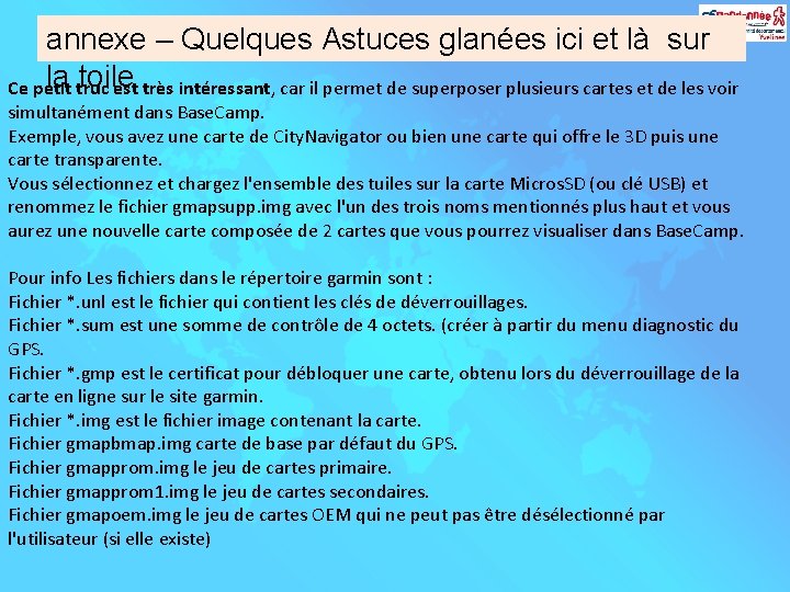 annexe – Quelques Astuces glanées ici et là sur la truc toile Ce petit