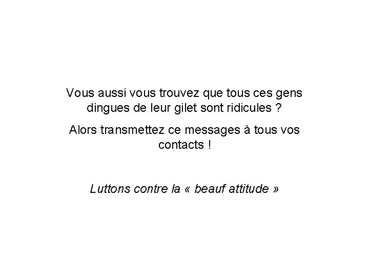 Vous aussi vous trouvez que tous ces gens dingues de leur gilet sont ridicules