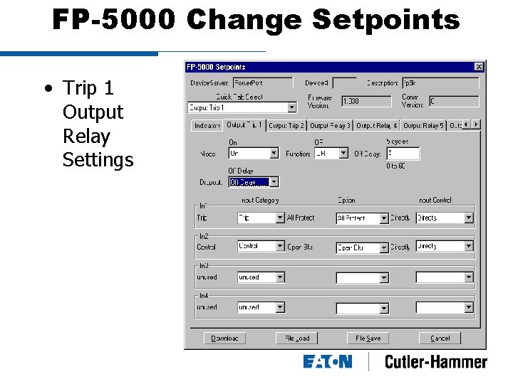 FP-5000 Change Setpoints • Trip 1 Output Relay Settings 