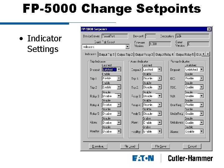 FP-5000 Change Setpoints • Indicator Settings 