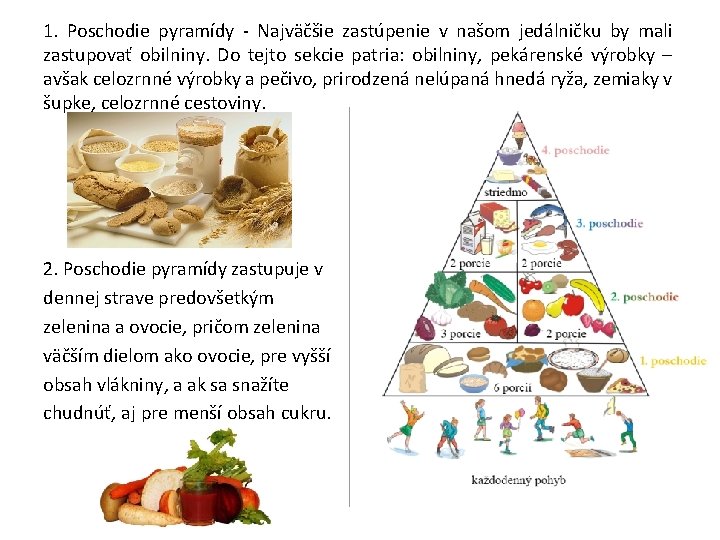 1. Poschodie pyramídy - Najväčšie zastúpenie v našom jedálničku by mali zastupovať obilniny. Do