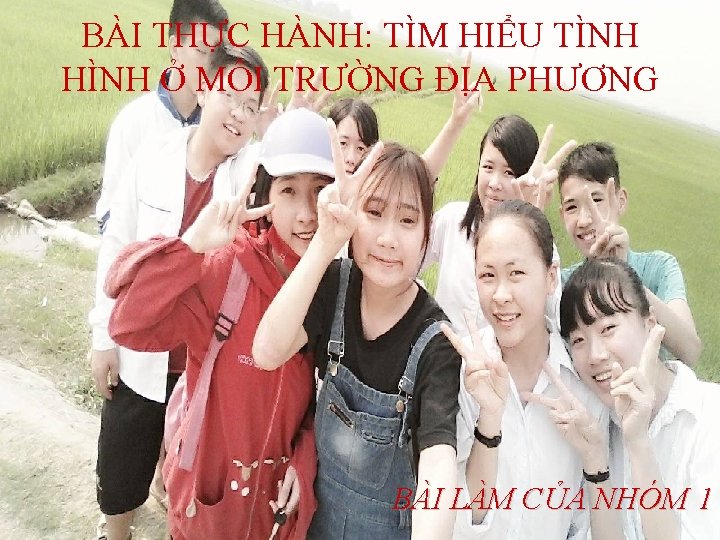 BÀI THỰC HÀNH: TÌM HIỂU TÌNH HÌNH Ở MÔI TRƯỜNG ĐỊA PHƯƠNG BÀI LÀM