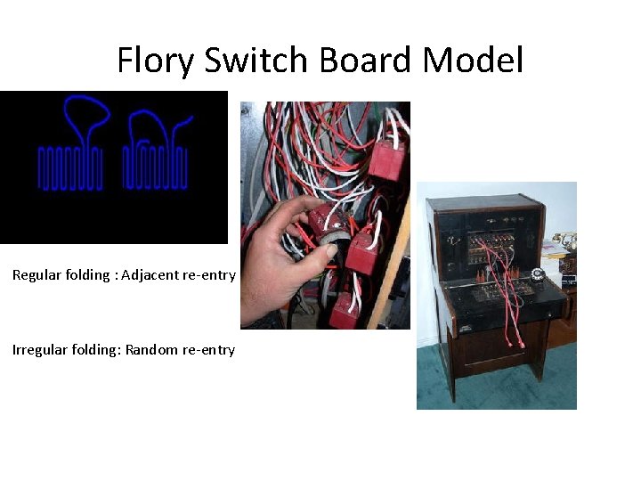 Flory Switch Board Model Regular folding : Adjacent re-entry Irregular folding: Random re-entry 