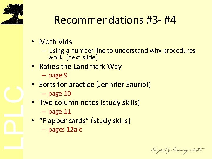 LPLC Recommendations #3 - #4 • Math Vids – Using a number line to