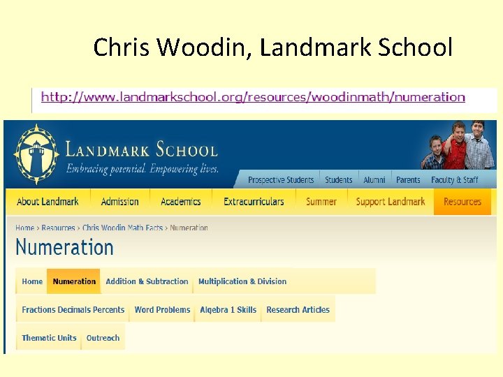 Chris Woodin, Landmark School 