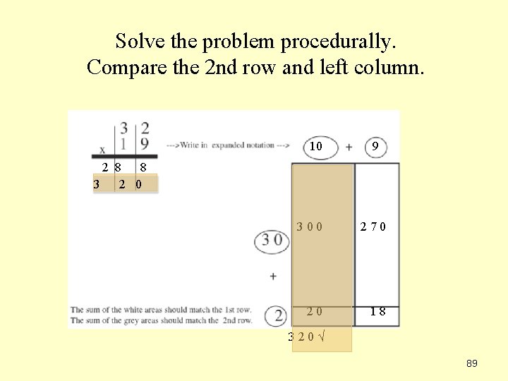 Solve the problem procedurally. Compare the 2 nd row and left column. 10 9