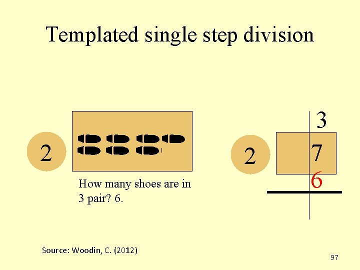 Templated single step division 2 2 How many shoes are in 3 pair? 6.