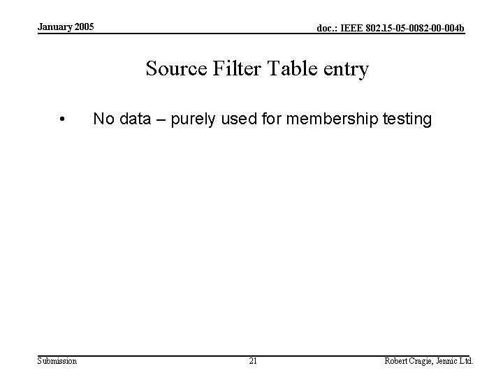 January 2005 doc. : IEEE 802. 15 -05 -0082 -00 -004 b Source Filter
