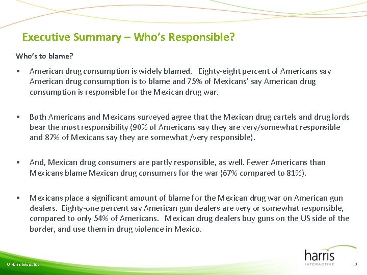 Executive Summary – Who’s Responsible? Who’s to blame? • American drug consumption is widely