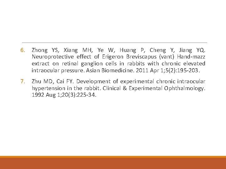 6. Zhong YS, Xiang MH, Ye W, Huang P, Cheng Y, Jiang YQ. Neuroprotective 6. Zhong YS, Xiang MH, Ye W, Huang P, Cheng Y, Jiang YQ. Neuroprotective