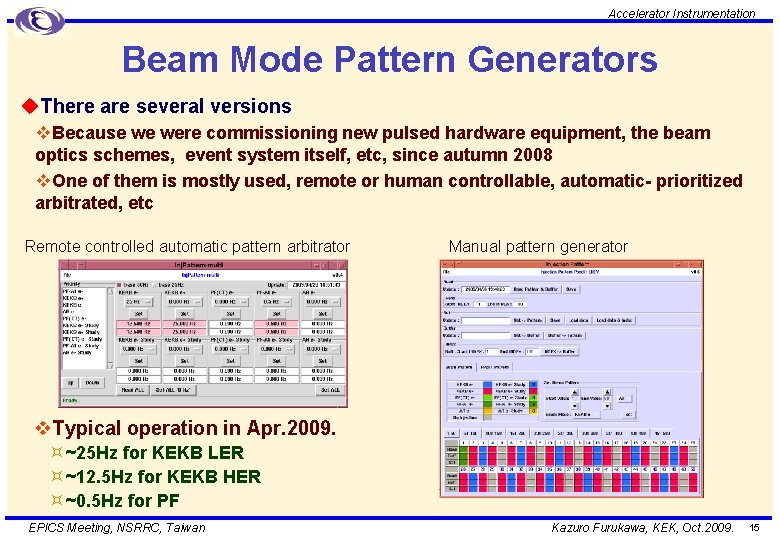 Accelerator Instrumentation Beam Mode Pattern Generators u. There are several versions v. Because we