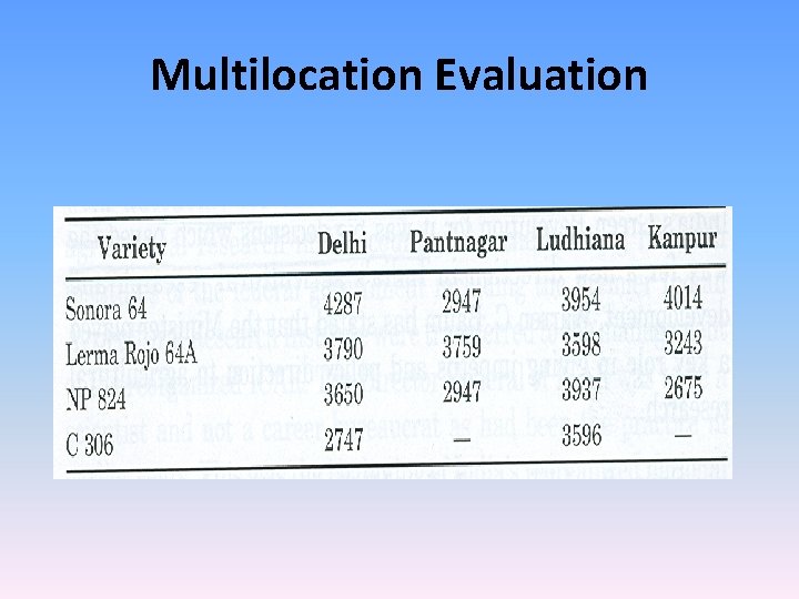 Multilocation Evaluation 