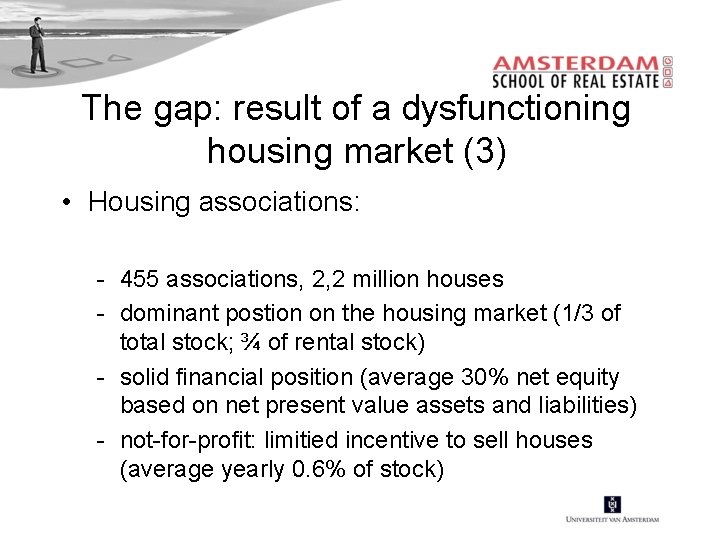 The gap: result of a dysfunctioning housing market (3) • Housing associations: - 455