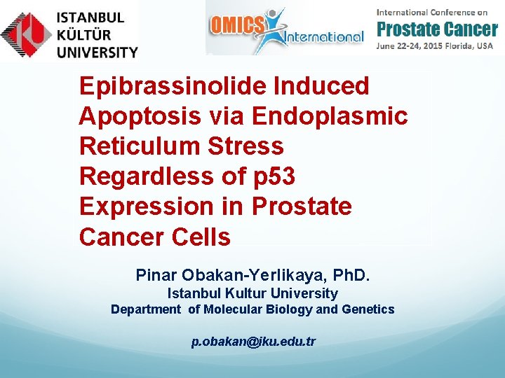 Epibrassinolide Induced Apoptosis via Endoplasmic Reticulum Stress Regardless of p 53 Expression in Prostate