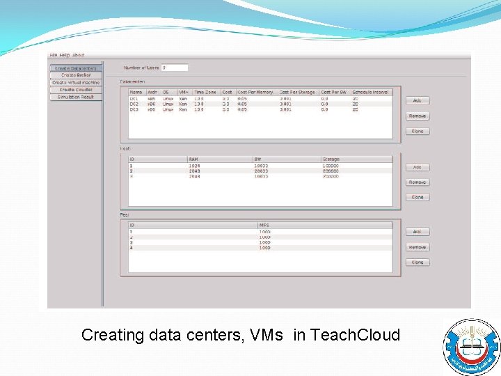 Creating data centers, VMs in Teach. Cloud 