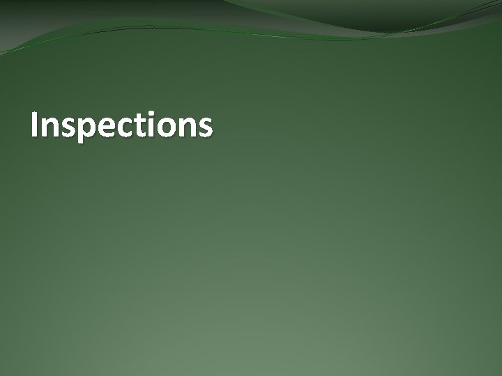 Inspections 