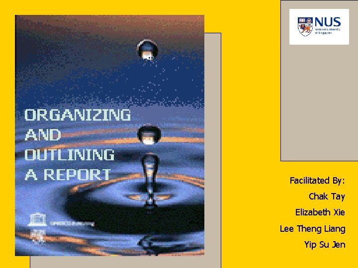 Facilitated By: Chak Tay Elizabeth Xie Lee Theng Liang Yip Su Jen 