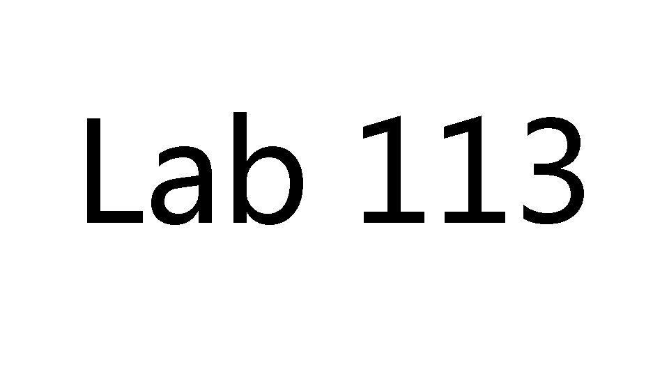 Lab 113 
