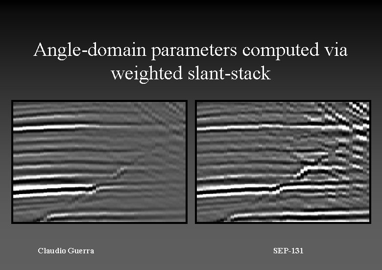 Angle-domain parameters computed via weighted slant-stack Claudio Guerra SEP-131 