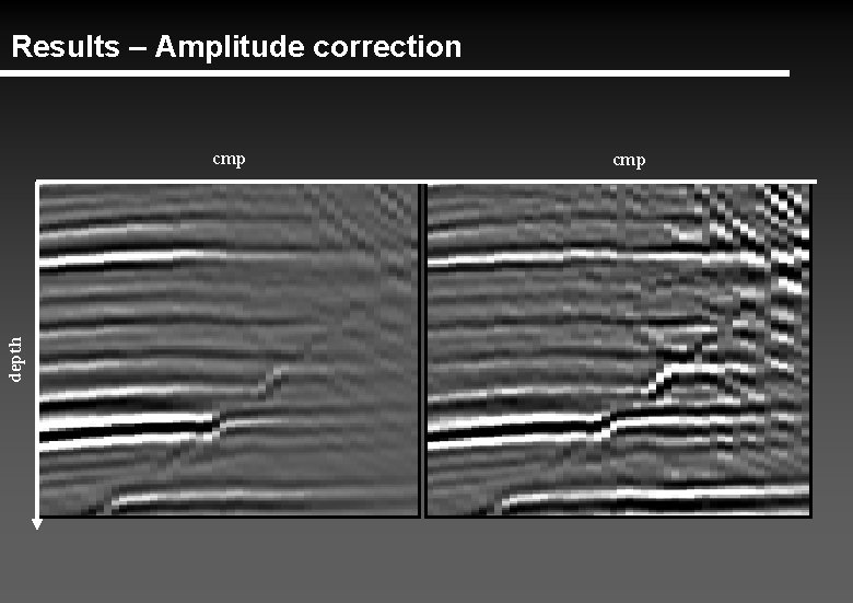 Results – Amplitude correction depth cmp 