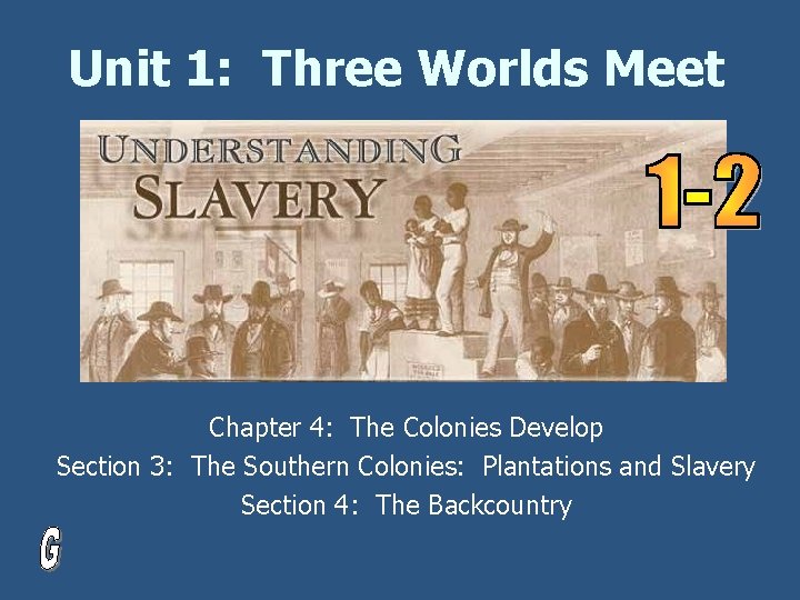 Unit 1: Three Worlds Meet Chapter 4: The Colonies Develop Section 3: The Southern