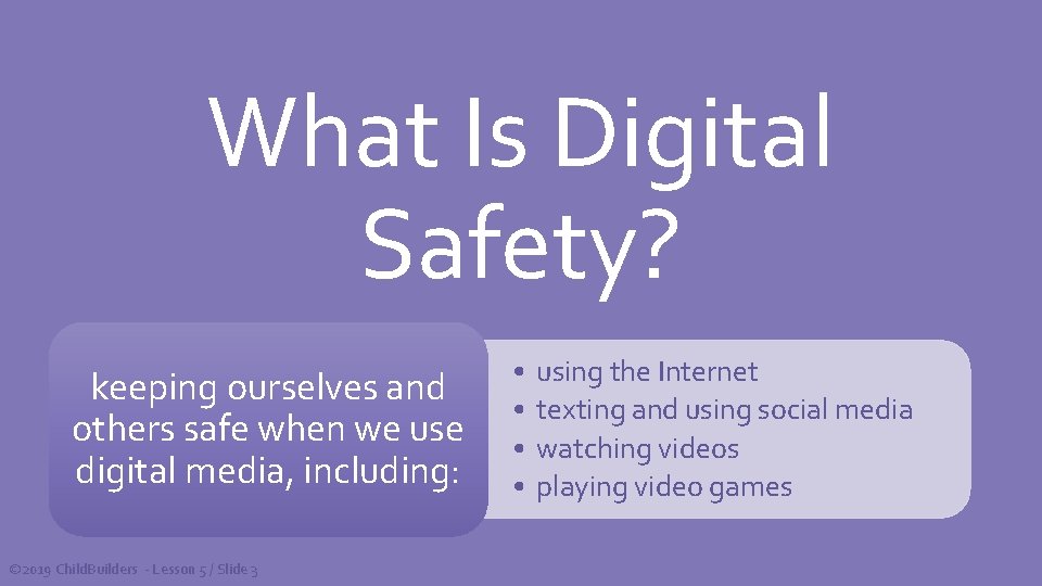 What Is Digital Safety? keeping ourselves and others safe when we use digital media,