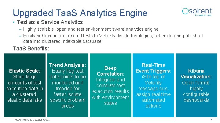 Upgraded Taa. S Analytics Engine • Test as a Service Analytics – Highly scalable,
