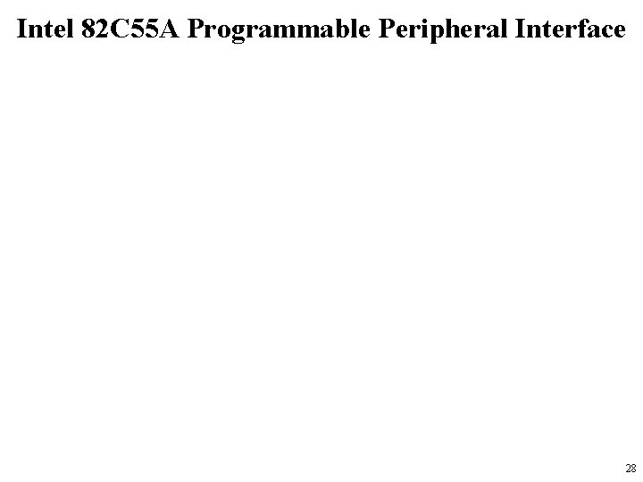 Intel 82 C 55 A Programmable Peripheral Interface 28 