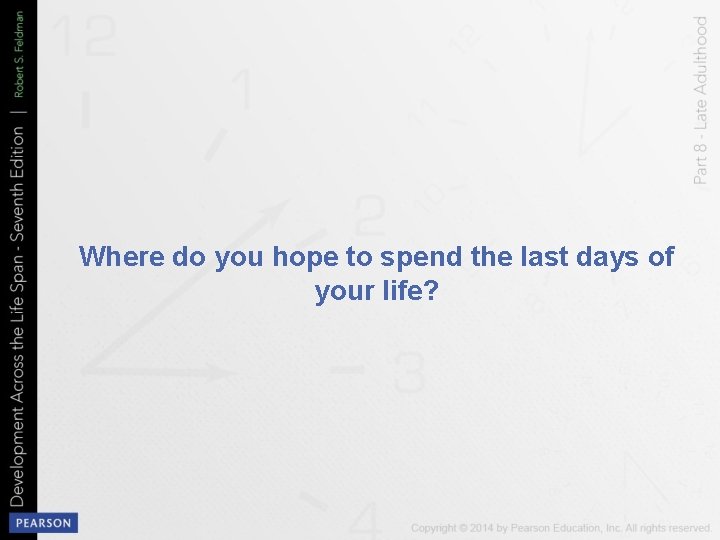 Where do you hope to spend the last days of your life? 