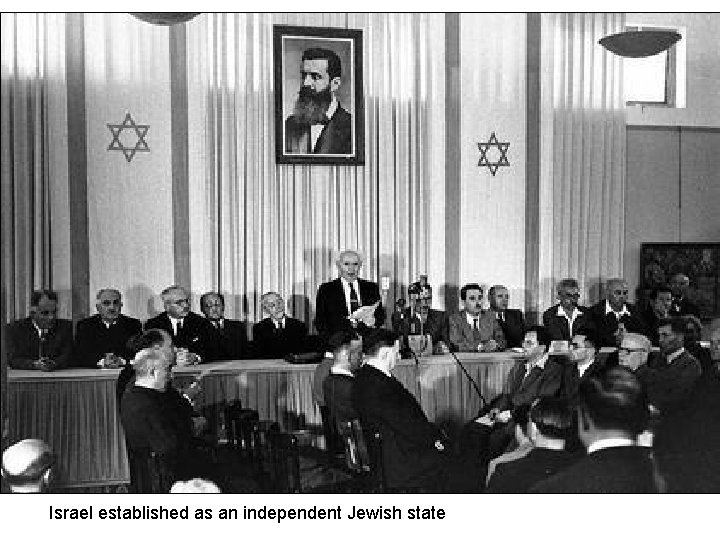 Israel established as an independent Jewish state 