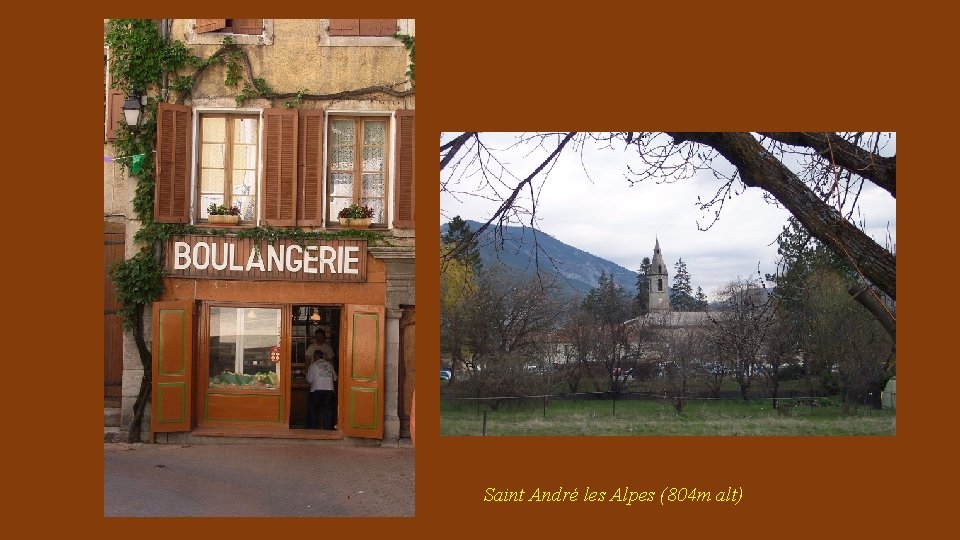 Saint André les Alpes (804 m alt) 