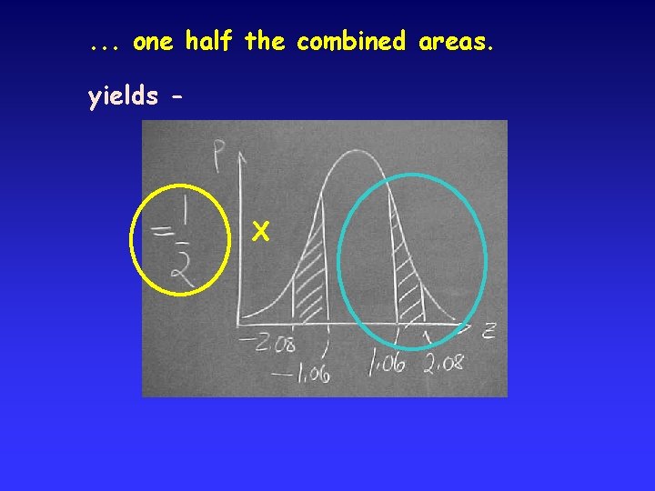 . . . one half the combined areas. yields - X 