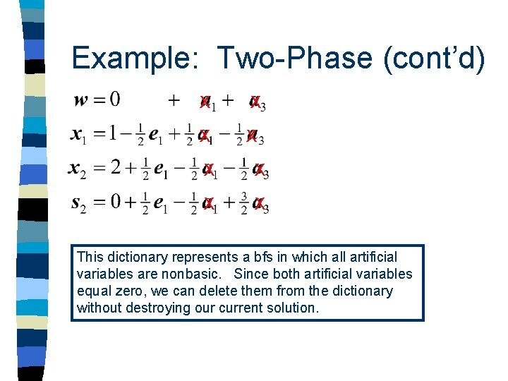 Example: Two-Phase (cont’d) X X X X This dictionary represents a bfs in which Example: Two-Phase (cont’d) X X X X This dictionary represents a bfs in which