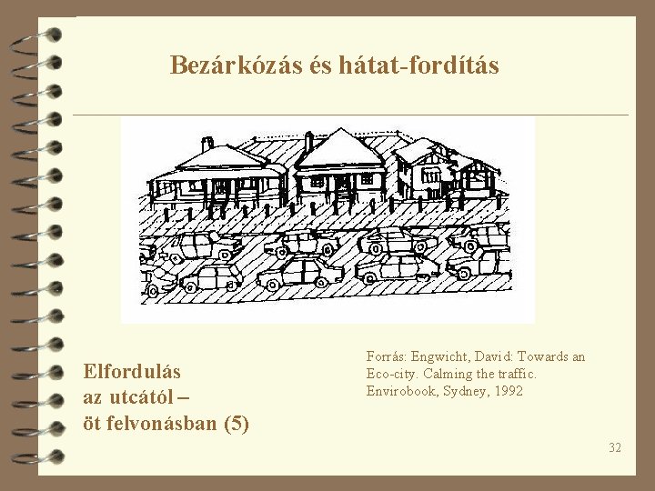 Bezárkózás és hátat-fordítás Elfordulás az utcától – öt felvonásban (5) Forrás: Engwicht, David: Towards