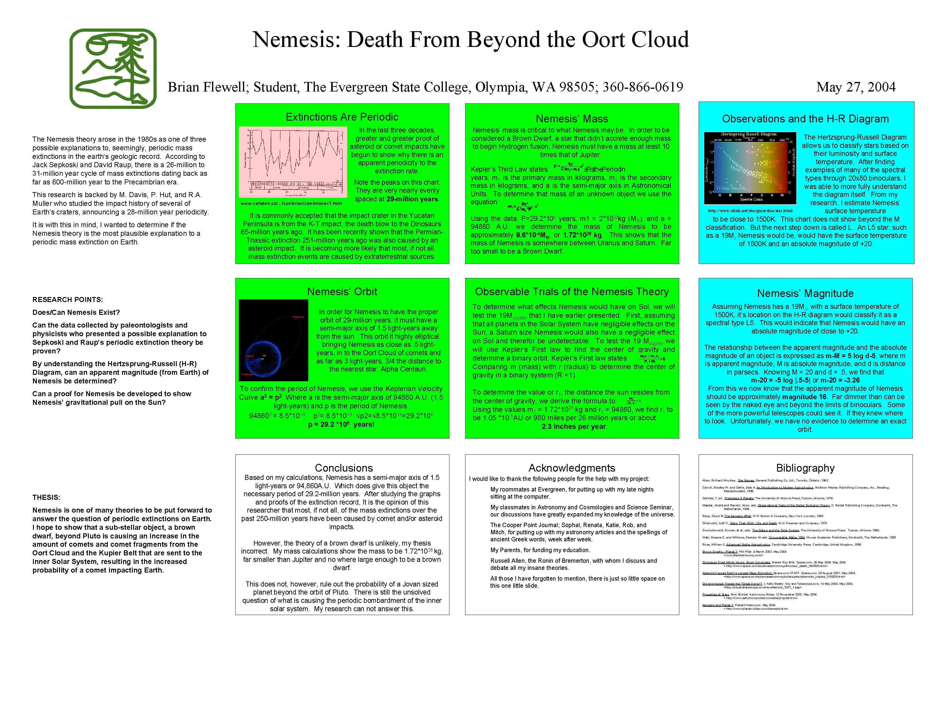 Nemesis: Death From Beyond the Oort Cloud Brian Flewell; Student, The Evergreen State College,