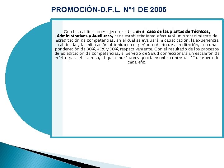 PROMOCIÓN-D. F. L. N° 1 DE 2005 Con las calificaciones ejecutoriadas, en el caso