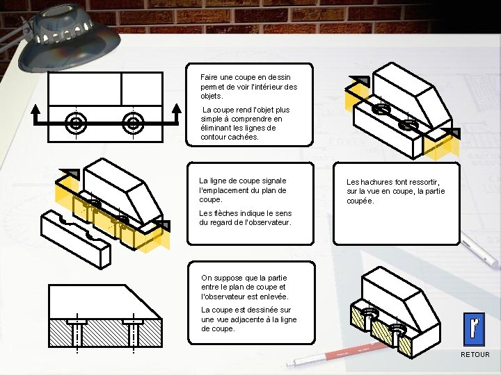Faire une coupe en dessin permet de voir l’intérieur des objets. La coupe rend