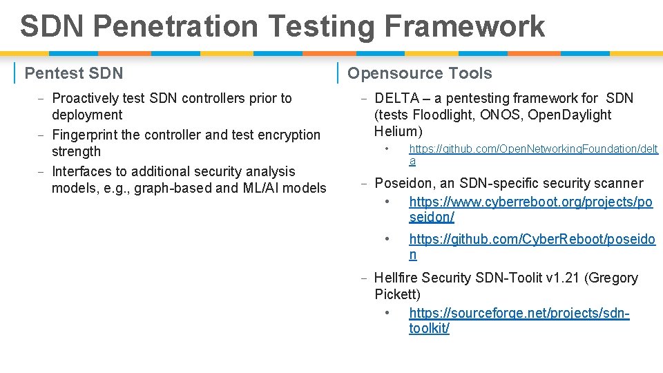 SDN Penetration Testing Framework | Pentest SDN - Proactively test SDN controllers prior to